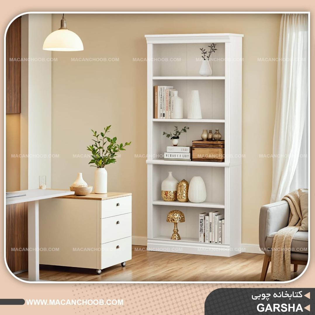 کتابخانه چوبی و استند کتاب چوبی مدل GARSHA